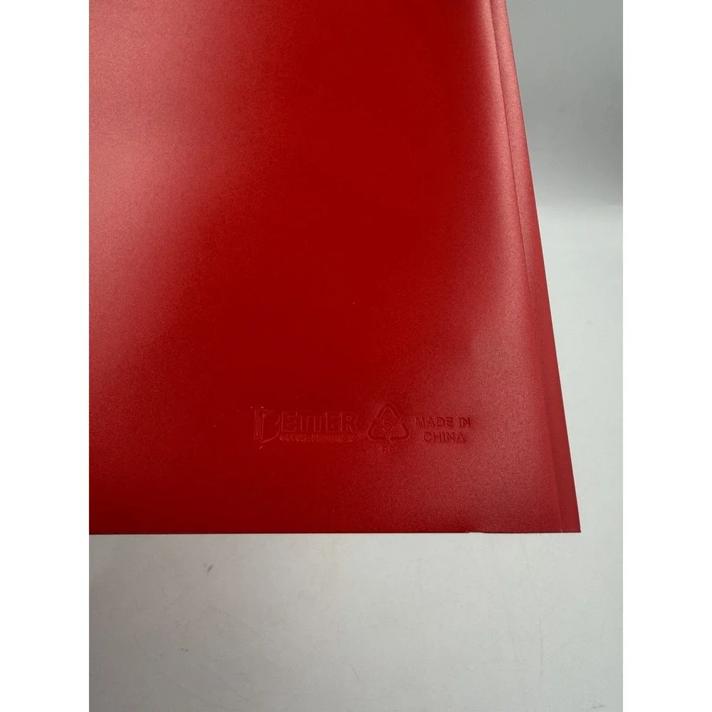 24 Pack #86613 Better Office Products Red Poly Portfolios With Pockets & Prongs